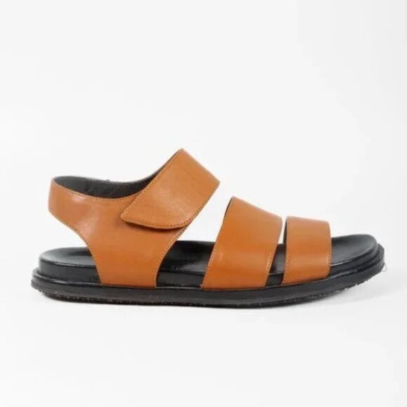 Marni Fussbett Brown Leather Sandals - Picture 1 of 10